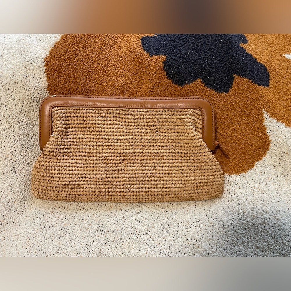 Chic Brown Woven Clutch